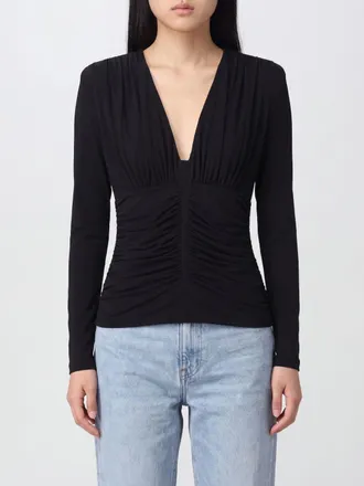 Sportmax Top da sera drappeggiato in viscosa con scollo a V profondo