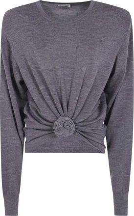 Magda Butrym Jersey de manga larga anudado - Knitwear - Mujer - Gris - S