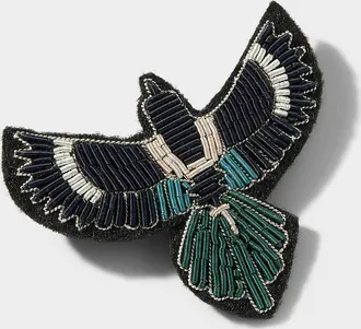 Le 31 Mens Flying bird embroidered brooch