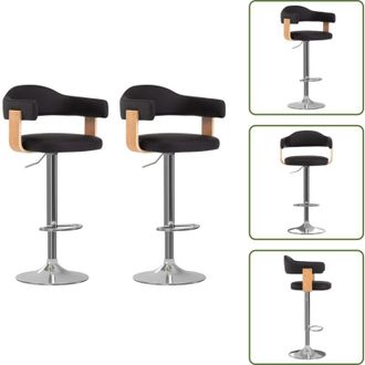 vidaXL Sgabelli ergonomici - vidaXL Sgabelli da Bar 2 pz Neri in Legno Curvo e Similpelle - Sgabelli da bar in similpelle