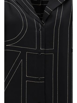 Toteme Womens Black Silk Shirt Top