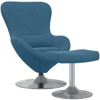 vidaXL Vidaxl - Sill&oacute;n Huevo 2 Pcs Azul 63 X 73 X 90 Cm Terciopelo