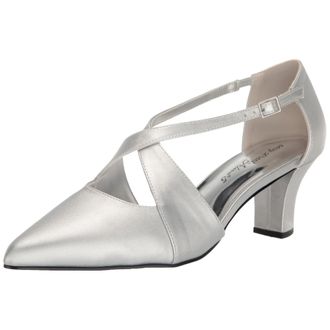 Easy Street Womens Easy Street Elegance Silver Satin 31-9648