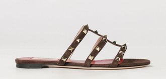 Valentino Garavani Sandali bassi Rockstud in pelle di vitello scamosciata con borchie