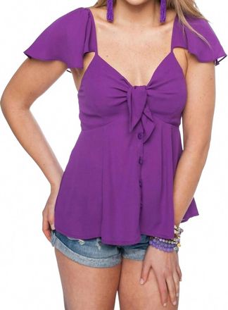 BuddyLove Purple Flirty Ruffle Top