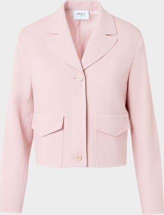 Akris Wool Twill Single-Breasted Short Jacket
