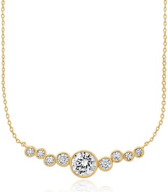 Crislu Stardust Cubic Zirconia Necklace in 18Kyg/Clear Stone at Nordstrom, Size 16