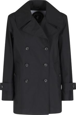 Save The Duck Black Sofi Double-Breasted Wide Lapels Polyester Trench Coat