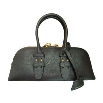 Pinko Pinko, Tassen, Dames, Bruin, ONE Size, Leer, Bowling Handtas
