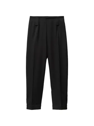 Versace Cropped Trousers With High Waist And Cuffed Hem