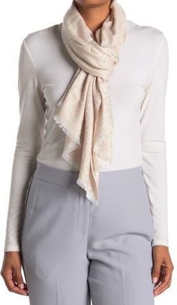Calvin Klein CK Monogram Logo Pashmina in Heathered Almond at Nordstrom Rack