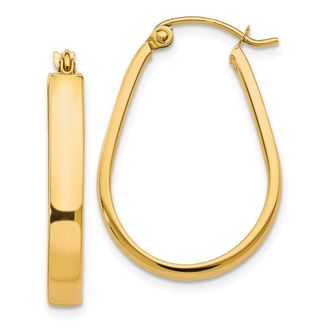 Diamond2Deal 10K Yellow Gold Round Hinged Hoop Earrings