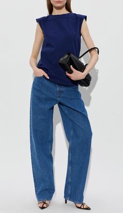 Jil Sander Cotton Top, Womens, Navy Blue
