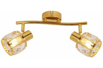 Reality Plafoniera Crownie Oro Cristallo 2 Luci E14 Reality