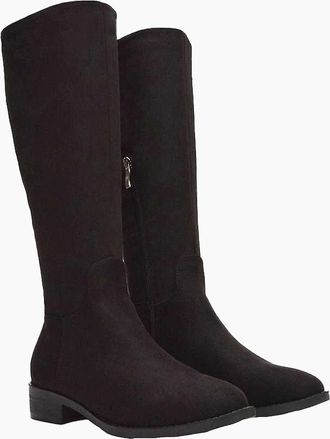 XY London Womens XY London Womens/Ladies Lucia Knee-High Low Block Heel Riding Boots - Black - Size: 3