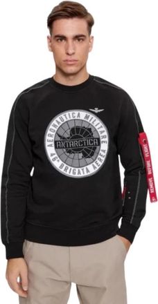 Aeronautica Antartica Aeronautica Militaire Katoenen Trui - Heren - Sweatshirts - Zwart - M - Katoen - Hoodies & sweatvesten