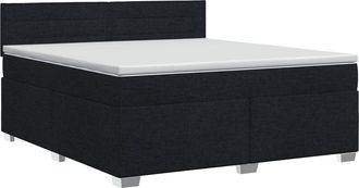 vidaXL Cama Box Spring Con Colch&oacute;n Negro 140 X 190 Cm Tela Vidaxl
