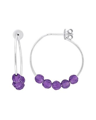 Rina Limor Silver 1.55 Ct. Tw. Amethyst Hoop Earrings