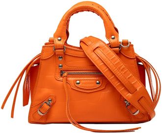 Balenciaga Pre-owned Balenciaga Mini Croc Embossed Calfskin Neo Classic City 638524