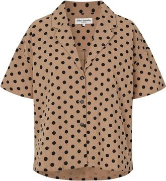 Lollys Laundry Bono LL Shirt - Dames - Overhemden - Beige - XL - Polyester - Overhemden