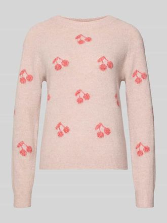 Vero Moda Regular Fit Strickpullover mit Intarsien Modell DOFFY INTARSIA in Rosa, Gr&ouml;&szlig;e XL