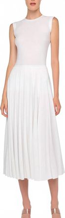 Norma Kamali Flared Midi Skirt In White