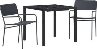 vidaXL Juego De Muebles De Exterior 3 Uds. Gris Antracita Acero Vidaxl