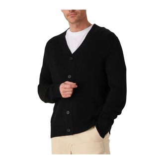 Selected Slhtray LS Merino Chunky V-Neck Cardigan - Heren - Truien - Zwart - Maat: L Wol