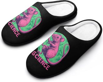 Generic Scientific Mutant Mice Mens Slippers Slip On Comfortable Fleece Cotton House Shoes Winter