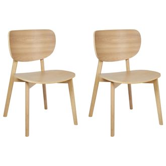 Beliani Beliani - Conjunto De 2 Sillas De Comedor Estructura Y Patas De Madera De Caucho Clara Overly