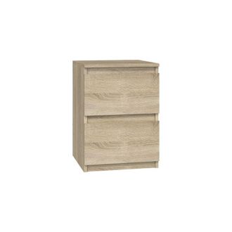 Hucoco Hucoco - Aster - Mesita De Noche De Estilo Escandinavo - 30x30x40 Cm - Mesita De Noche Con 2 Cajones - Muebles De Dormitorio