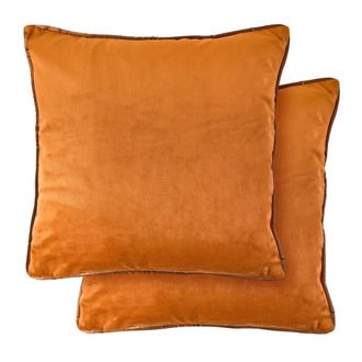 Emma Barclay Chelsea - Soft Touch Velvet Luxury Cushion Cover in Orange - Heather - Emma Barclay | TJ Hughes