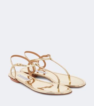 Aquazzura Sandalias Almost Bare de piel metalizada