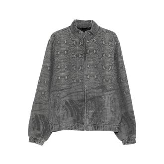 Daily Paper Clothing Snake Track Jacket - Heren - Bomber jackets - Grijs - M - Denim - Jassen