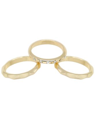 Ettika Plated Simple Textured Set Of 3 Rings