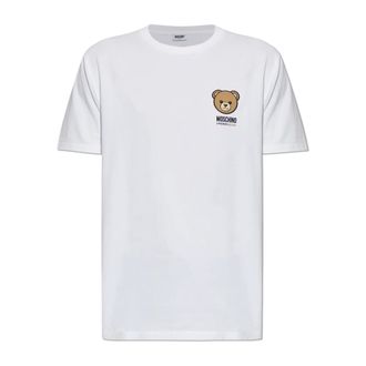 Moschino T-Shirts, male, White, Size: 2XL Logo T-Shirt