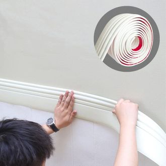 OEM Moldura Autoadhesiva Para Z&oacute;calo De 5 M X 98 Mm - Resistente A La Humedad Y Al Aceite (nbr) - F&aacute;cil De Instalar Sin Herramientas - Para Uso En Interio
