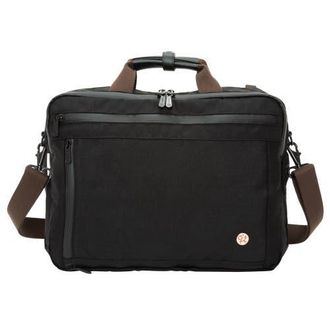 Giorgio Martello Milano Waxed Nylon Saratoga Briefcase in Black at Nordstrom