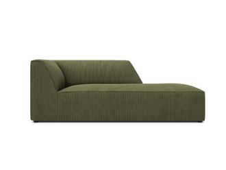 MICADONI Chaise longue de angulo derecho de pana verde