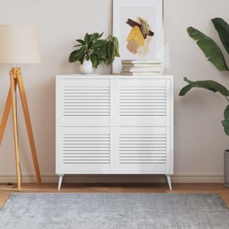 vidaXL Puerta De Armario Lamas 4 Uds Madera Pino Blanco 39,5x49,4 Cm Vidaxl