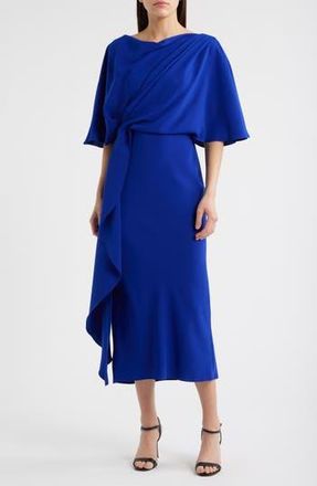Amsale Drape Bodice Cocktail Dress in Cobalt at Nordstrom Rack, Size 14