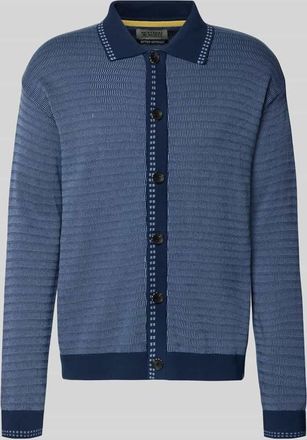 Scotch & Soda Cardigan mit Polokragen und Knopfleiste in Marine, Gr&ouml;&szlig;e XXL