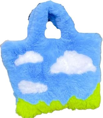 Generic Womens Plush Bags Clouds Cute Plush Handbag Crossbody Bag Shoulder Cartoon Women Purses