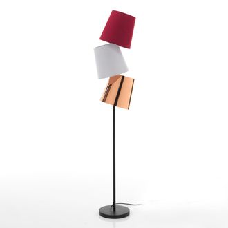 Oresteluchetta Lampada Da Terra A 3 Luci In Tessuto Multicolore Cm. H.162xl.33xp.25