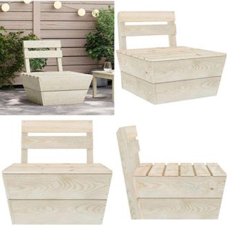 vidaXL Divano Centrale Componibile su Pallet Legno di Abete Impregnato - Divano esterno - Divano modulare