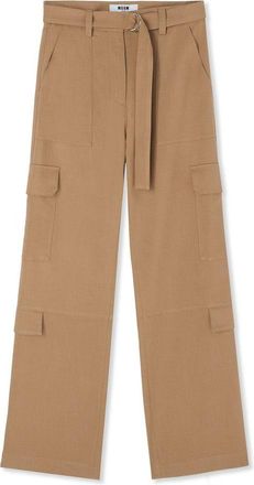Msgm Beige Viscose Cargo Womens Pants