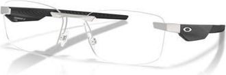 Oakley 57mm Rectangle optical glasses in Silver at Nordstrom
