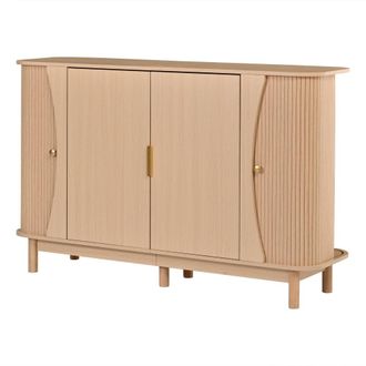 Urban Meuble Aparador efecto madera clara, 2 puertas batientes y 2 correderas