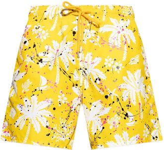 Palm Angels Costume da bagno con stampa palme - Giallo