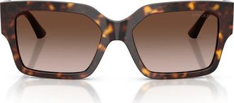 Jimmy Choo London 55mm Rectangular Sunglasses in Havana /Brown Gradient at Nordstrom